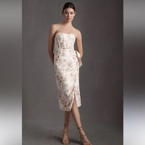 V. Chapman Lilliana Linen Floral Midi Dress